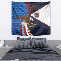 American Samoa and United States Semiquincentennial Tapestry Bald Eagle with National Flag Style