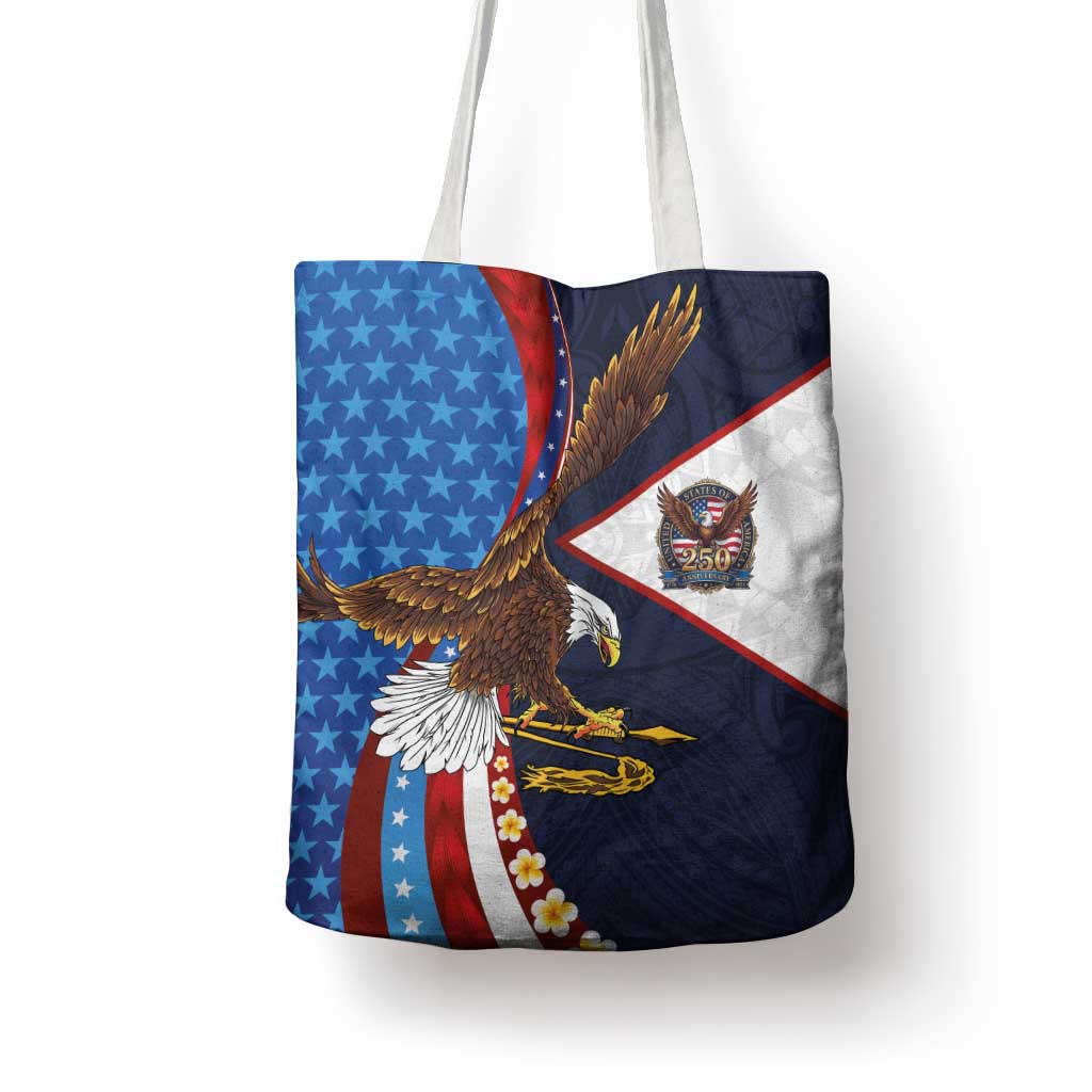 American Samoa and United States Semiquincentennial Tote Bag Bald Eagle with National Flag Style