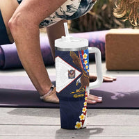 American Samoa and United States Semiquincentennial Tumbler With Handle Bald Eagle with National Flag Style