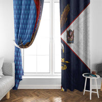 American Samoa and United States Semiquincentennial Window Curtain Bald Eagle with National Flag Style