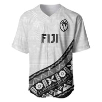 Custom Fijian Rugby Baseball Jersey Tapa Pattern and Palm Tree Tribal