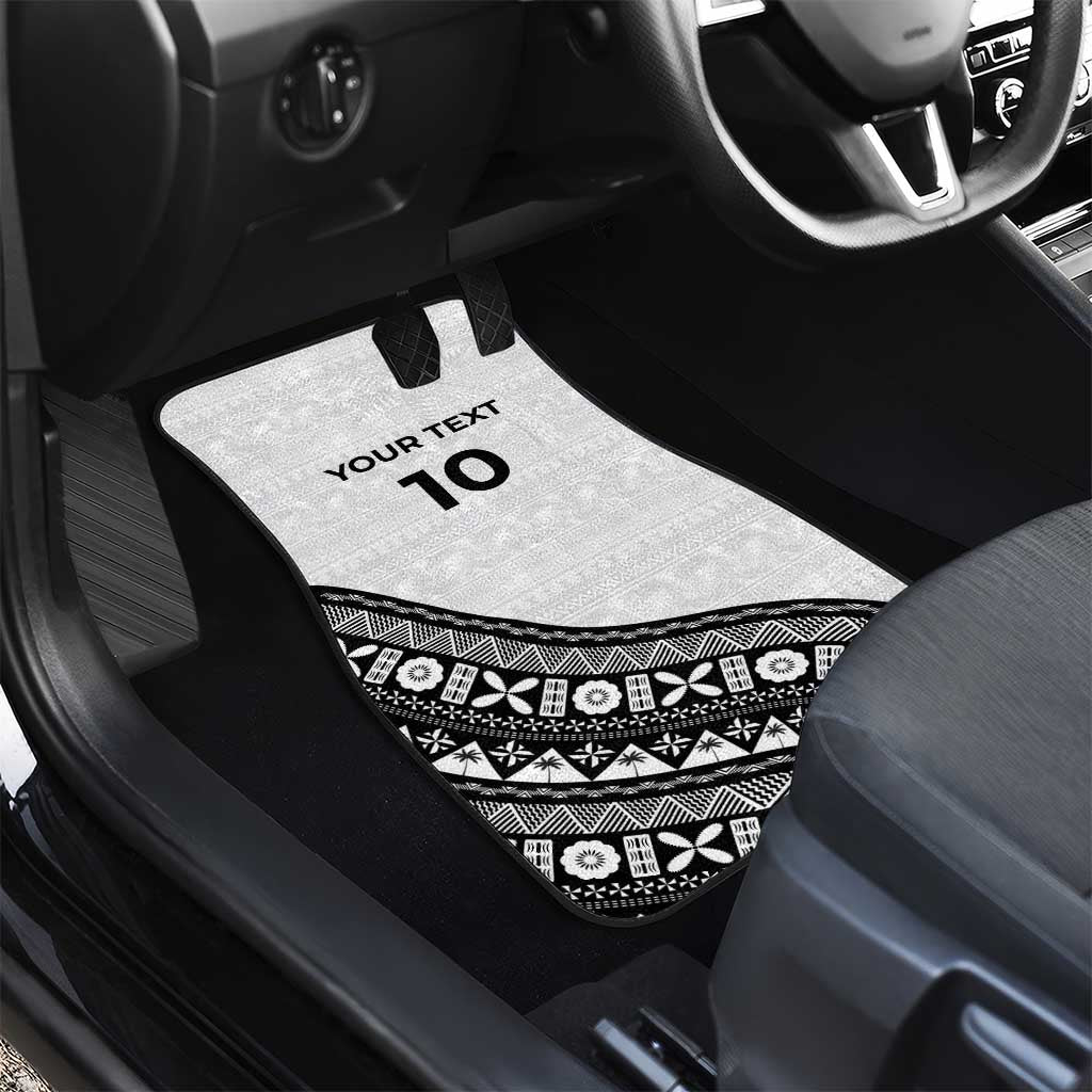 Custom Fijian Rugby Car Mats Tapa Pattern and Palm Tree Tribal