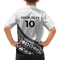 Custom Fijian Rugby Family Matching Short Sleeve Bodycon Dress and Hawaiian Shirt Tapa Pattern and Palm Tree Tribal LT03 - Polynesian Pride