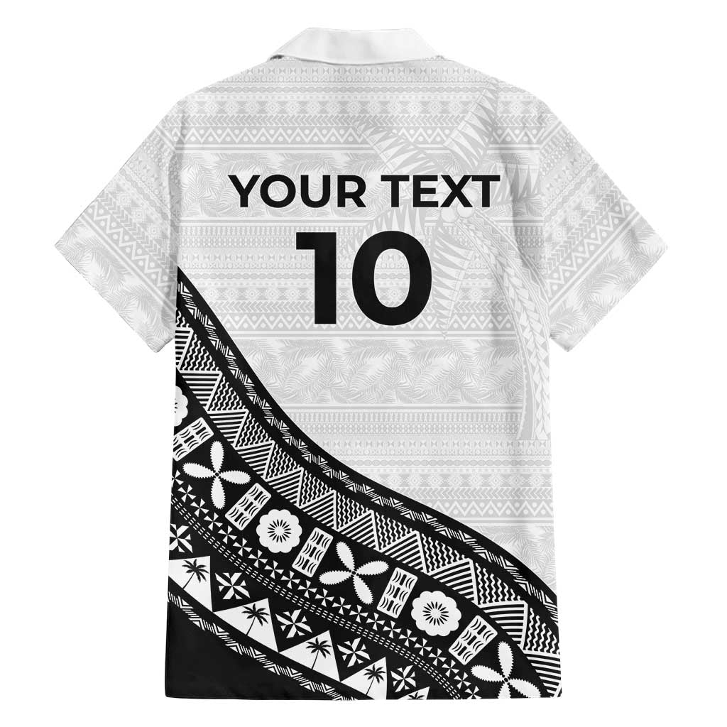 Custom Fijian Rugby Family Matching Tank Maxi Dress and Hawaiian Shirt Tapa Pattern and Palm Tree Tribal