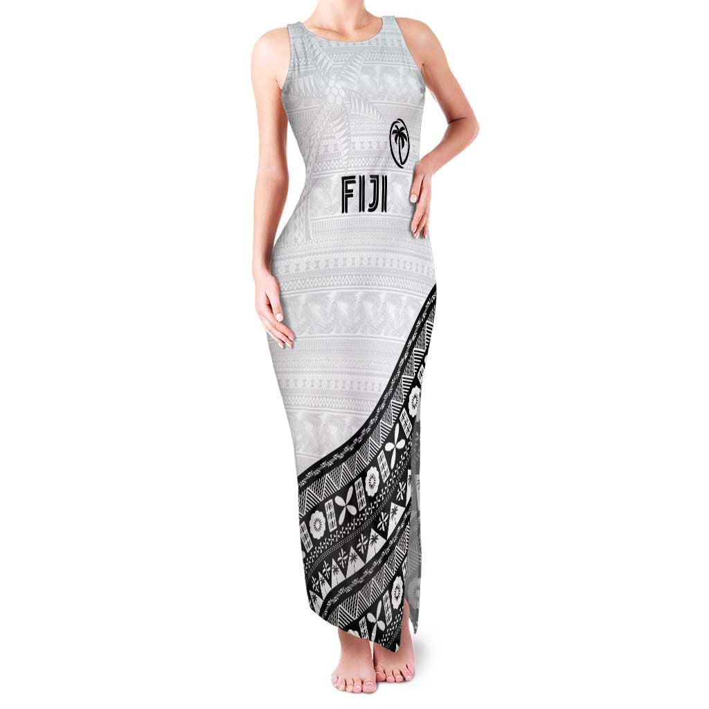 Custom Fijian Rugby Family Matching Tank Maxi Dress and Hawaiian Shirt Tapa Pattern and Palm Tree Tribal