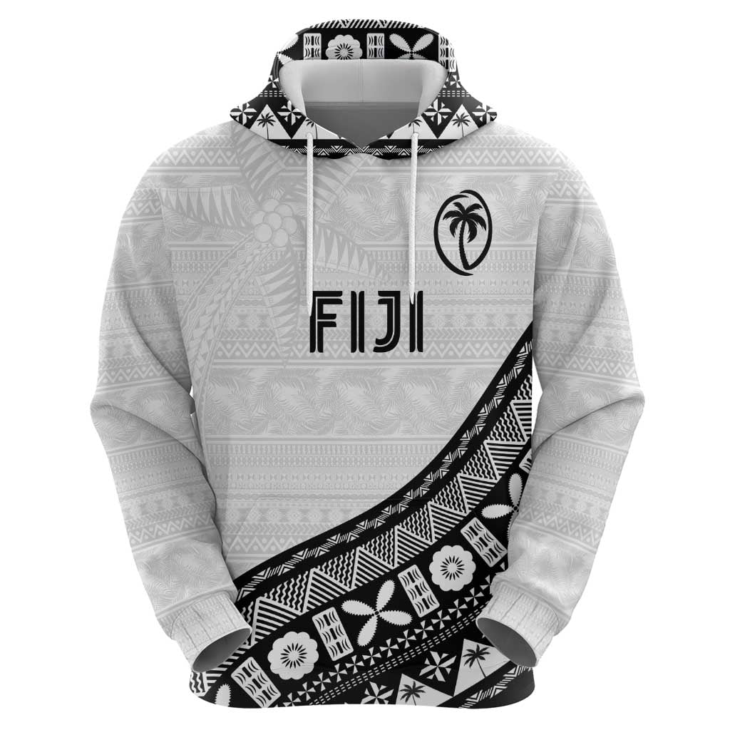 Custom Fijian Rugby Hoodie Tapa Pattern and Palm Tree Tribal