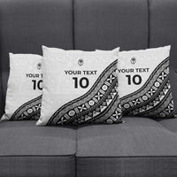 Custom Fijian Rugby Pillow Cover Tapa Pattern and Palm Tree Tribal