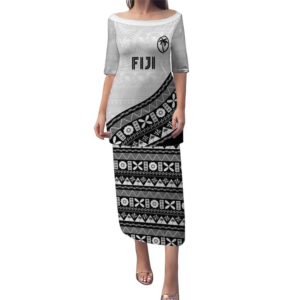 Custom Fijian Rugby Puletasi Tapa Pattern and Palm Tree Tribal