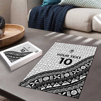 Custom Fijian Rugby Puzzle Tapa Pattern and Palm Tree Tribal