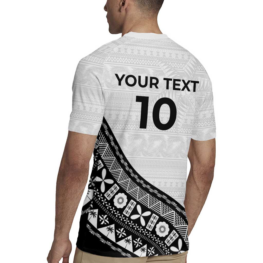 Custom Fijian Rugby Rugby Jersey Tapa Pattern and Palm Tree Tribal