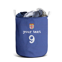 Custom Fijian Football Laundry Basket Tapa Pattern and Shark Tribal