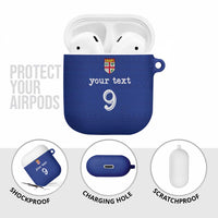 Custom Fijian Football AirPods Case Tapa Pattern and Shark Tribal