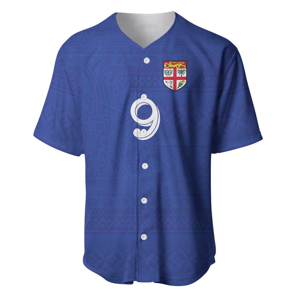 Custom Fijian Football Baseball Jersey Tapa Pattern and Shark Tribal