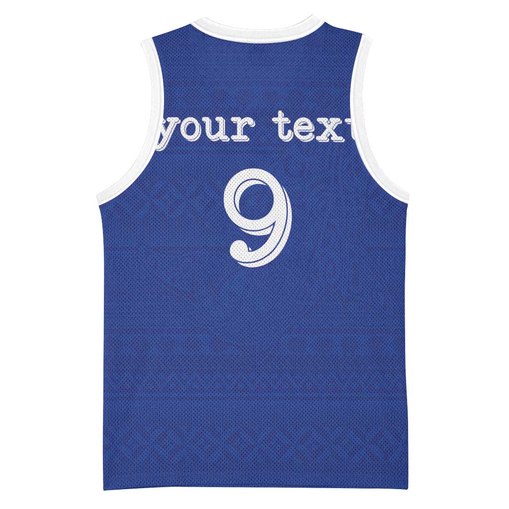 Custom Fijian Football Basketball Jersey Tapa Pattern and Shark Tribal