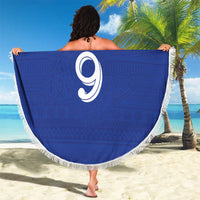 Custom Fijian Football Beach Blanket Tapa Pattern and Shark Tribal