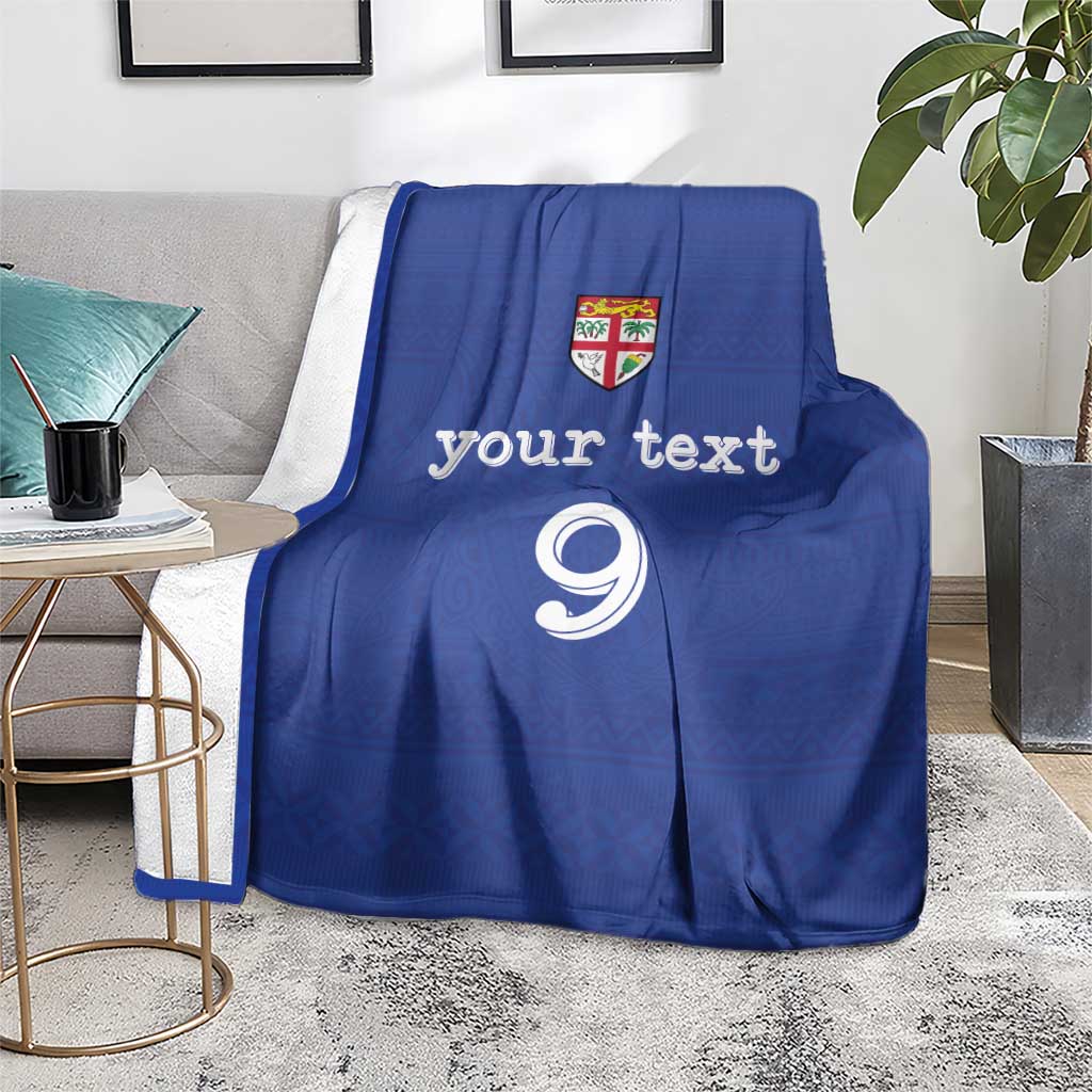 Custom Fijian Football Blanket Tapa Pattern and Shark Tribal