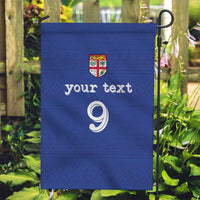 Custom Fijian Football Garden Flag Tapa Pattern and Shark Tribal