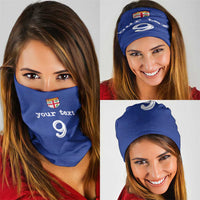 Custom Fijian Football Neck Gaiter Tapa Pattern and Shark Tribal