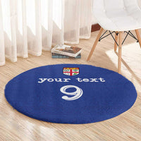 Custom Fijian Football Round Carpet Tapa Pattern and Shark Tribal