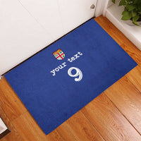 Custom Fijian Football Rubber Doormat Tapa Pattern and Shark Tribal