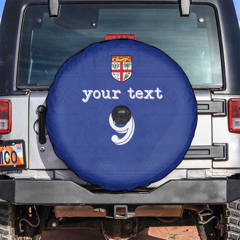 Custom Fijian Football Spare Tire Cover Tapa Pattern and Shark Tribal