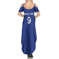 Custom Fijian Football Summer Maxi Dress Tapa Pattern and Shark Tribal