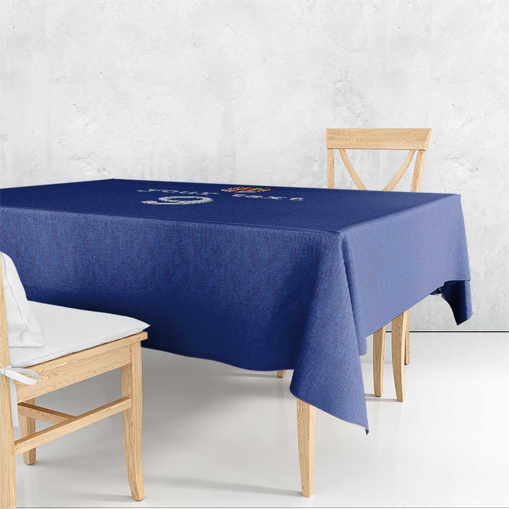 Custom Fijian Football Tablecloth Tapa Pattern and Shark Tribal