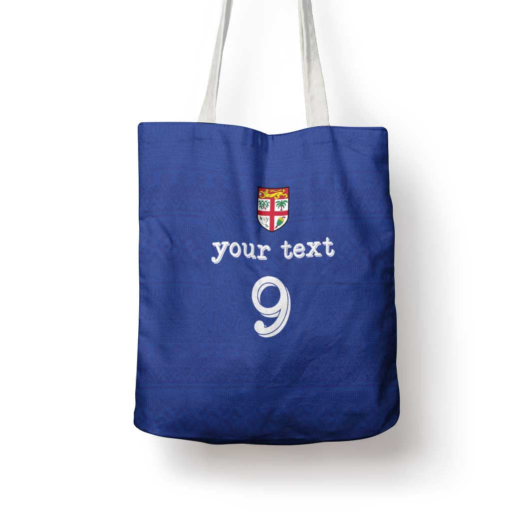 Custom Fijian Football Tote Bag Tapa Pattern and Shark Tribal