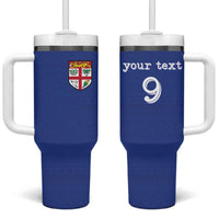 Custom Fijian Football Tumbler With Handle Tapa Pattern and Shark Tribal