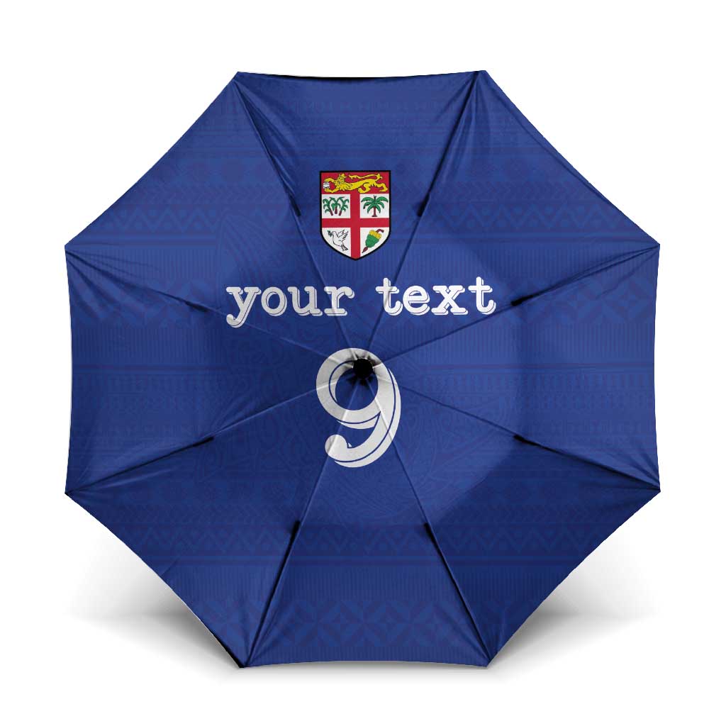 Custom Fijian Football Umbrella Tapa Pattern and Shark Tribal