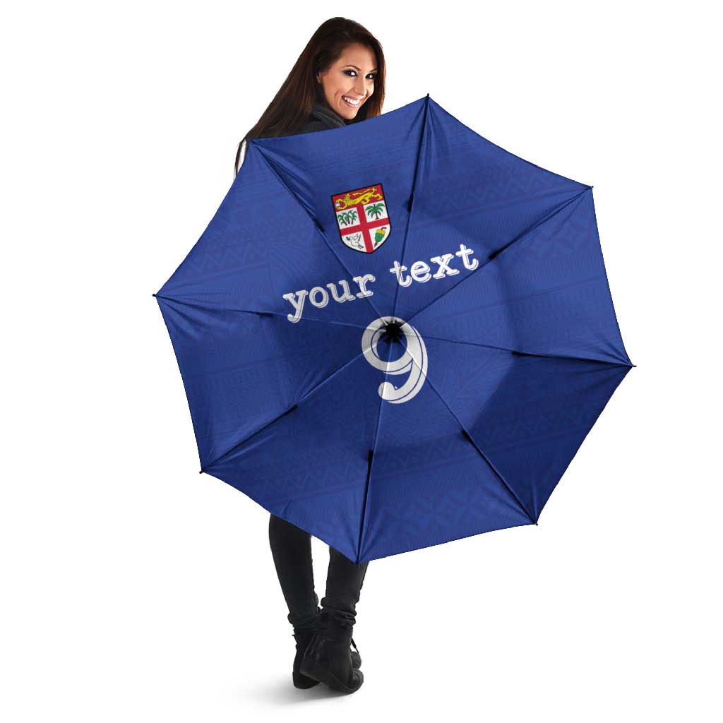 Custom Fijian Football Umbrella Tapa Pattern and Shark Tribal