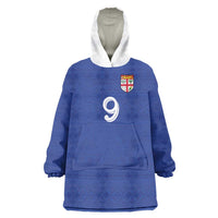 Custom Fijian Football Wearable Blanket Hoodie Tapa Pattern and Shark Tribal