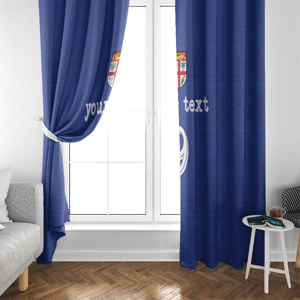 Custom Fijian Football Window Curtain Tapa Pattern and Shark Tribal