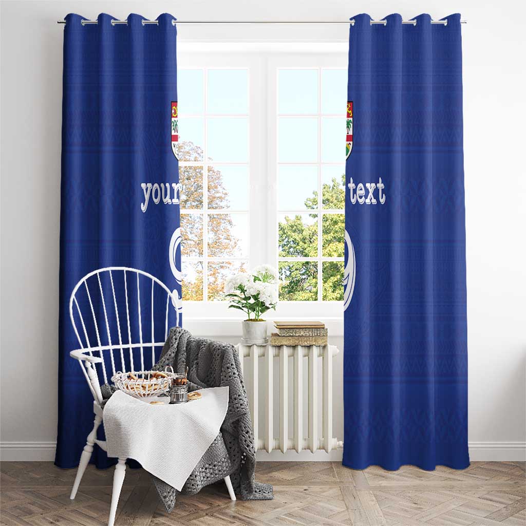 Custom Fijian Football Window Curtain Tapa Pattern and Shark Tribal