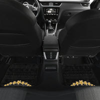Hawaii Plumeria Lei Car Mats Tiki and Kakau Pattern Black Color