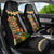 Hawaii Plumeria Lei Car Seat Cover Tiki and Kakau Pattern Black Color