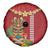 Hawaii Plumeria Lei Spare Tire Cover Tiki and Kakau Pattern Red Color