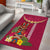 Hawaii Plumeria Lei Area Rug Tiki and Kakau Pattern Pink Color