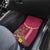 Hawaii Plumeria Lei Car Mats Tiki and Kakau Pattern Pink Color