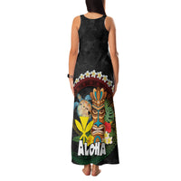 Aloha Hawaii Family Matching Tank Maxi Dress and Hawaiian Shirt Kanaka Maoli with Polynesian Spiral Plumeria