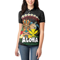 Aloha Hawaii Women Polo Shirt Kanaka Maoli with Polynesian Spiral Plumeria LT03 - Polynesian Pride