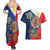 Philippines MassKara Couples Matching Summer Maxi Dress and Hawaiian Shirt Filipino Carnival Mask and Polynesian Pattern