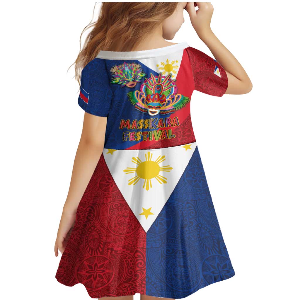 Philippines MassKara Family Matching Mermaid Dress and Hawaiian Shirt Filipino Carnival Mask and Polynesian Pattern