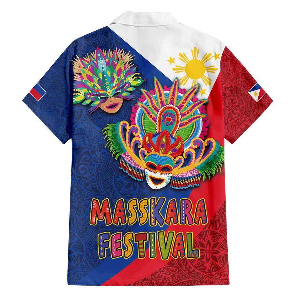 Philippines MassKara Family Matching Tank Maxi Dress and Hawaiian Shirt Filipino Carnival Mask and Polynesian Pattern