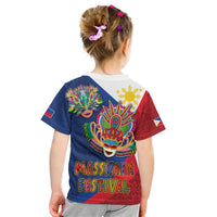 Philippines MassKara Kid T Shirt Filipino Carnival Mask and Polynesian Pattern