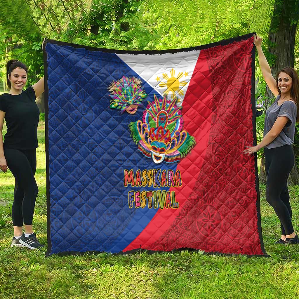 Philippines MassKara Quilt Filipino Carnival Mask and Polynesian Pattern