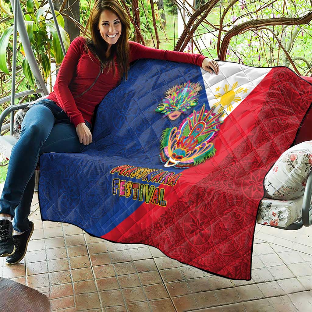 Philippines MassKara Quilt Filipino Carnival Mask and Polynesian Pattern