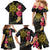 Hawaii and Philippines Together Family Matching Mermaid Dress and Hawaiian Shirt Hibiscus Flower and Sun Badge Polynesian Pattern Coloful