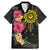 Hawaii and Philippines Together Family Matching Mermaid Dress and Hawaiian Shirt Hibiscus Flower and Sun Badge Polynesian Pattern Coloful