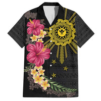 Hawaii and Philippines Together Family Matching Tank Maxi Dress and Hawaiian Shirt Hibiscus Flower and Sun Badge Polynesian Pattern Coloful